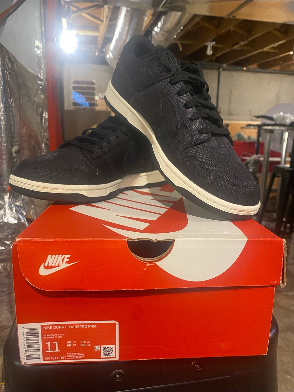Nike Men’s Dunk Low — Black with Cream Midsole